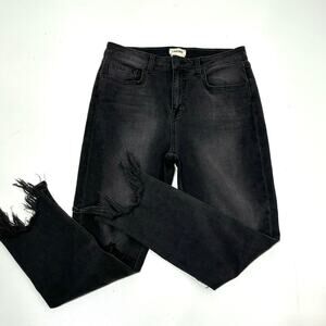 L’agence High Line Jeans in Black Onyx Distressed High Waisted Ankle 30
